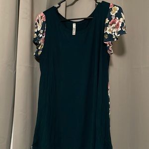 Teal floral top